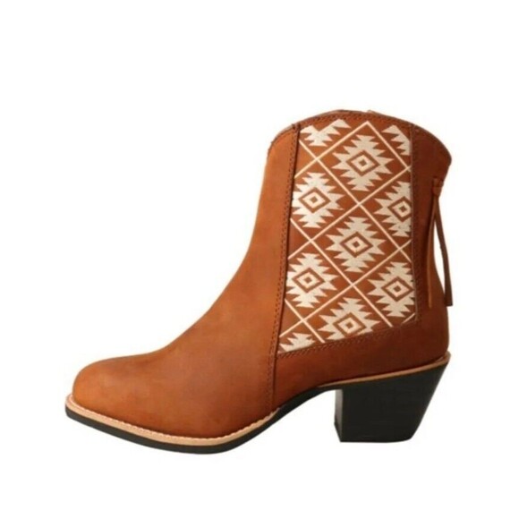 Twisted X Southwestern Aztec Printed Leather Ankle Boots  Size 6.5 NEW Cowboy - Picture 6 of 9